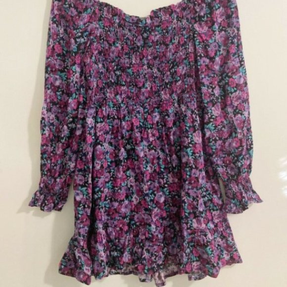 Wild Fable Top Short Dress Floral Purple Size XS - Picture 3 of 7